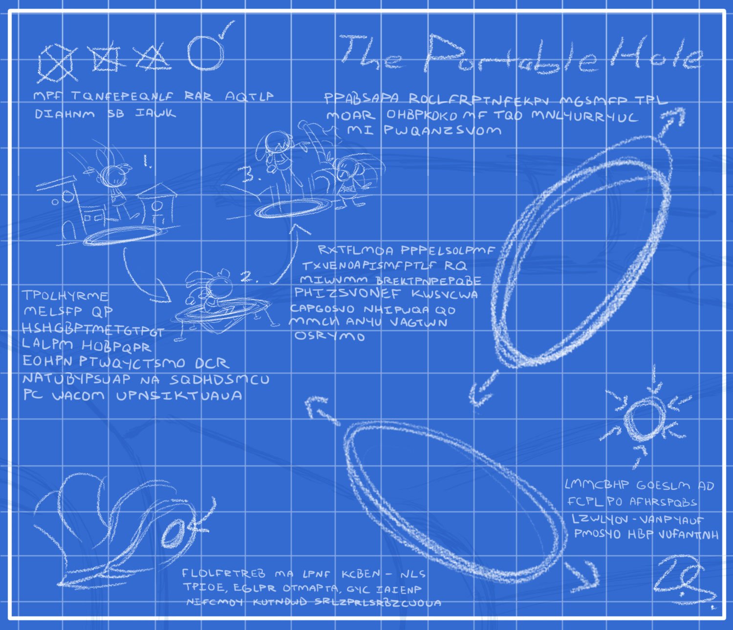Doctor Surlee's encrypted portable hole blueprint.