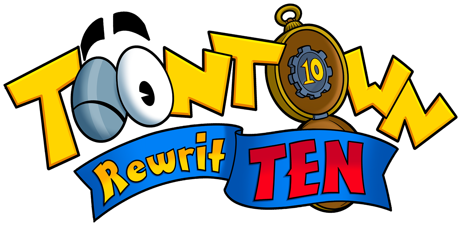 The 10th-anniversary logo of Toontown Rewritten.