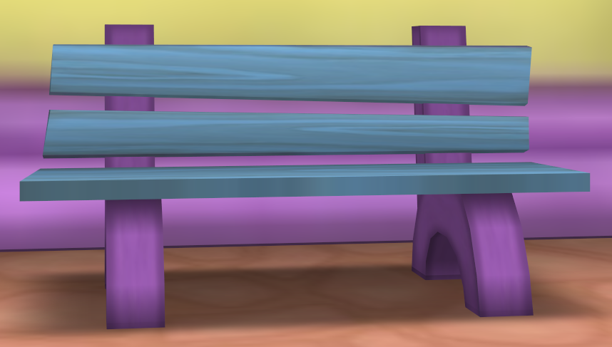 A bench in Minnie's Melodyland.