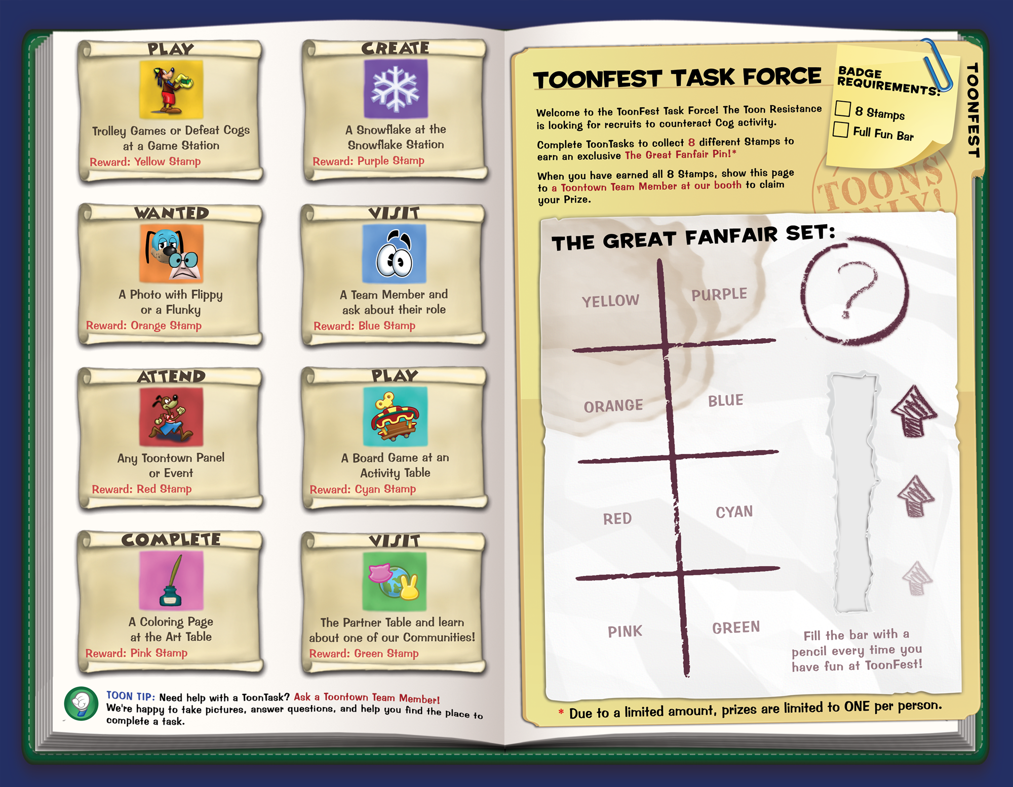 Inside of the activity bifold from ToonFest Columbus.