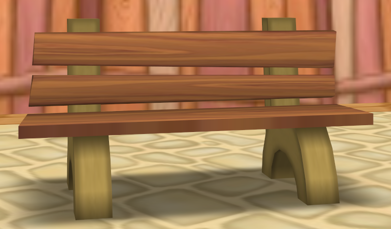 A bench in Toontown Central.