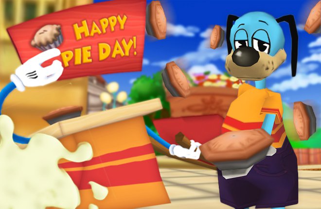 Flippy and his pie stand on Pie Day.