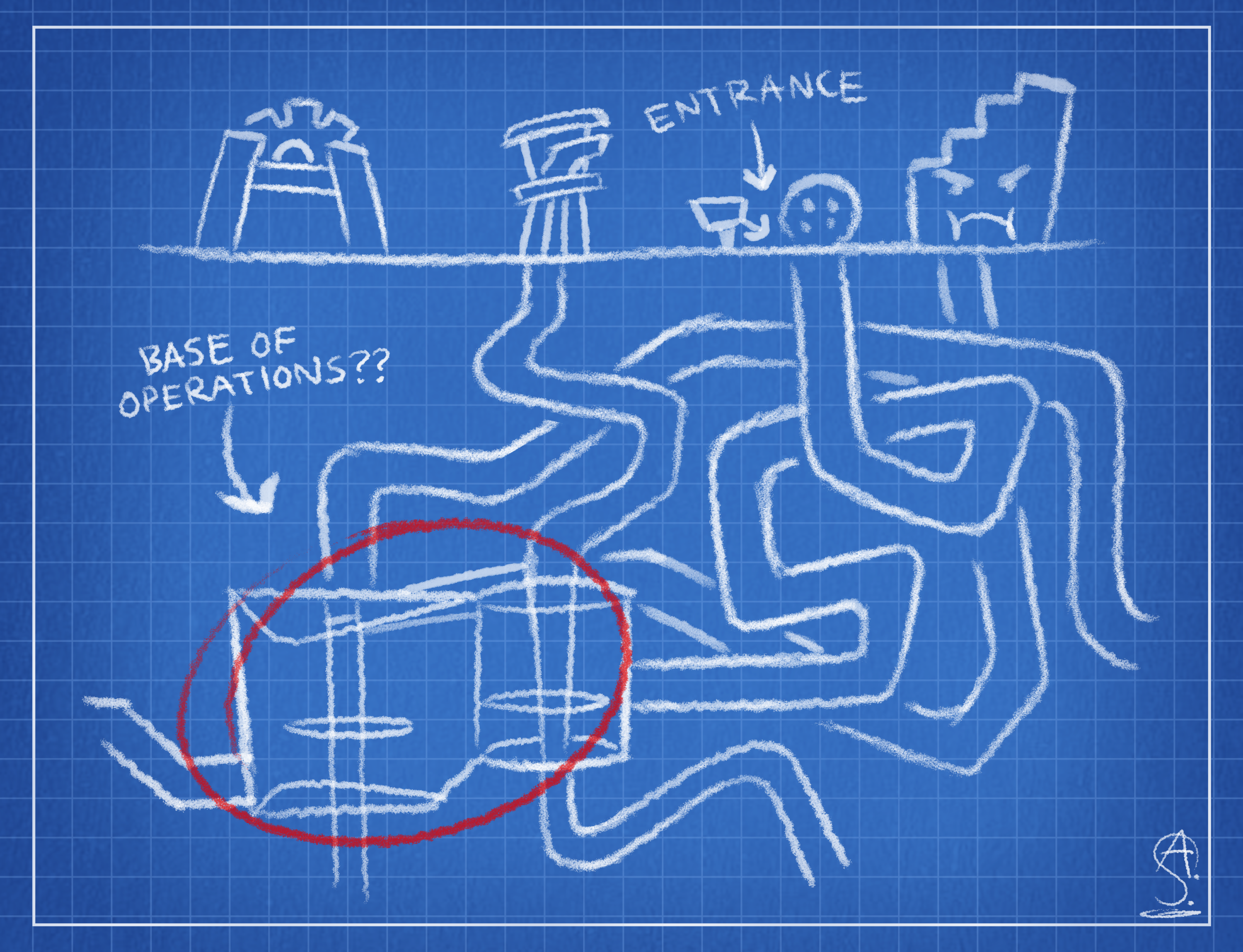 Ai Spai's blueprint for the Sellbot Sewers.