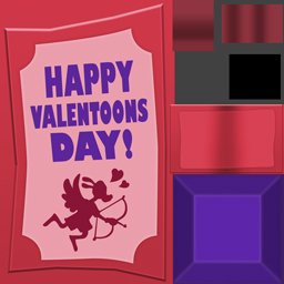 The "Valentoons" sign texture for ValenToon's Day.