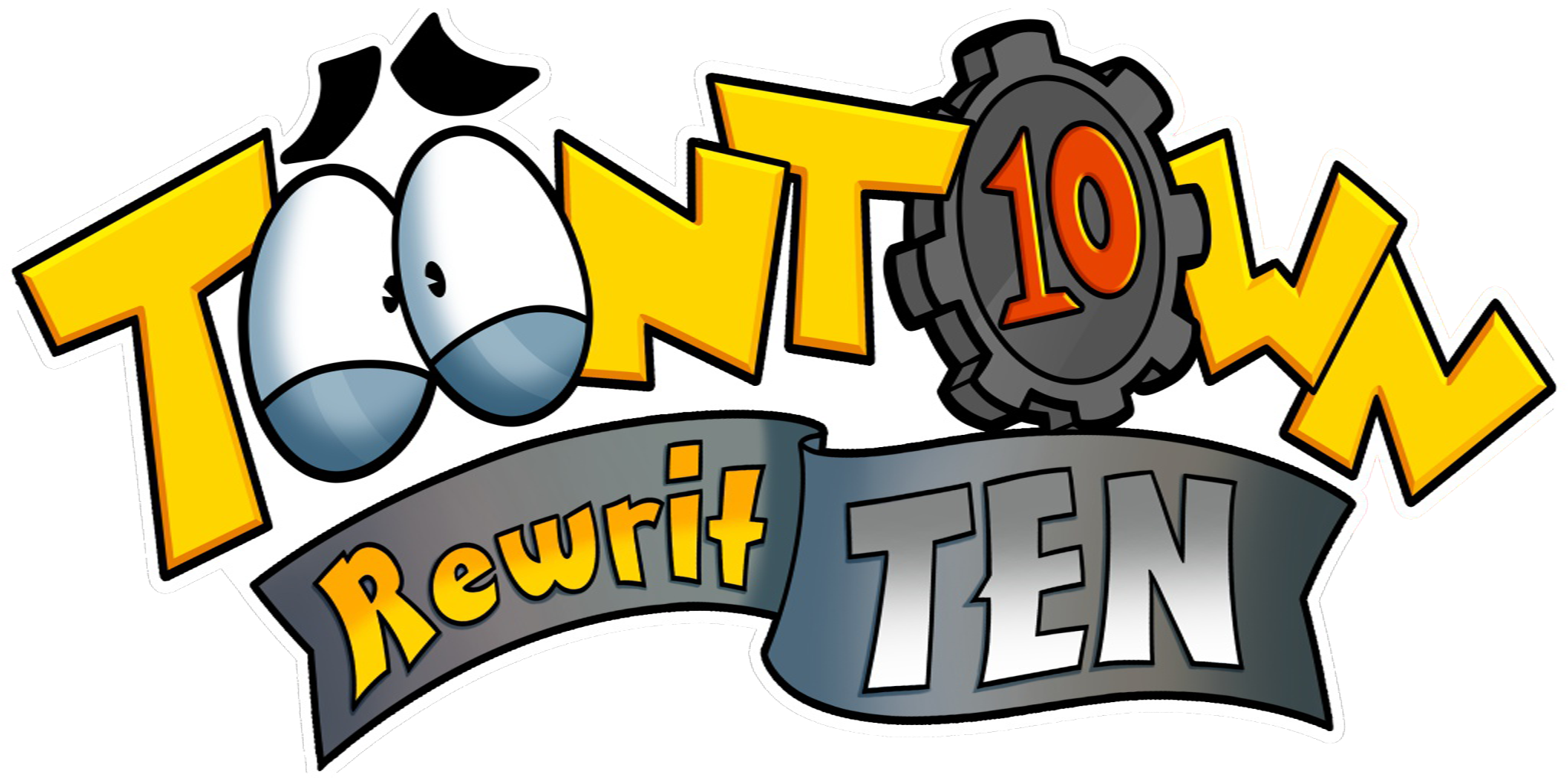 The 10th-anniversary logo of Toontown Rewritten for Under New Management.