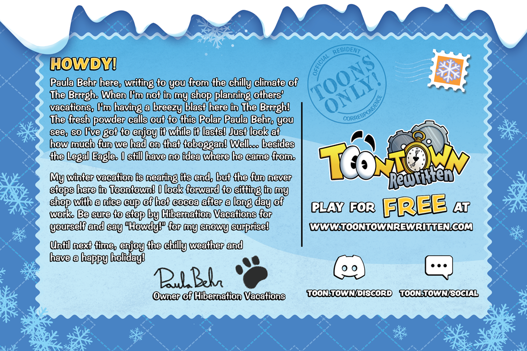 Back cover of the postcard from ToonFest Columbus.