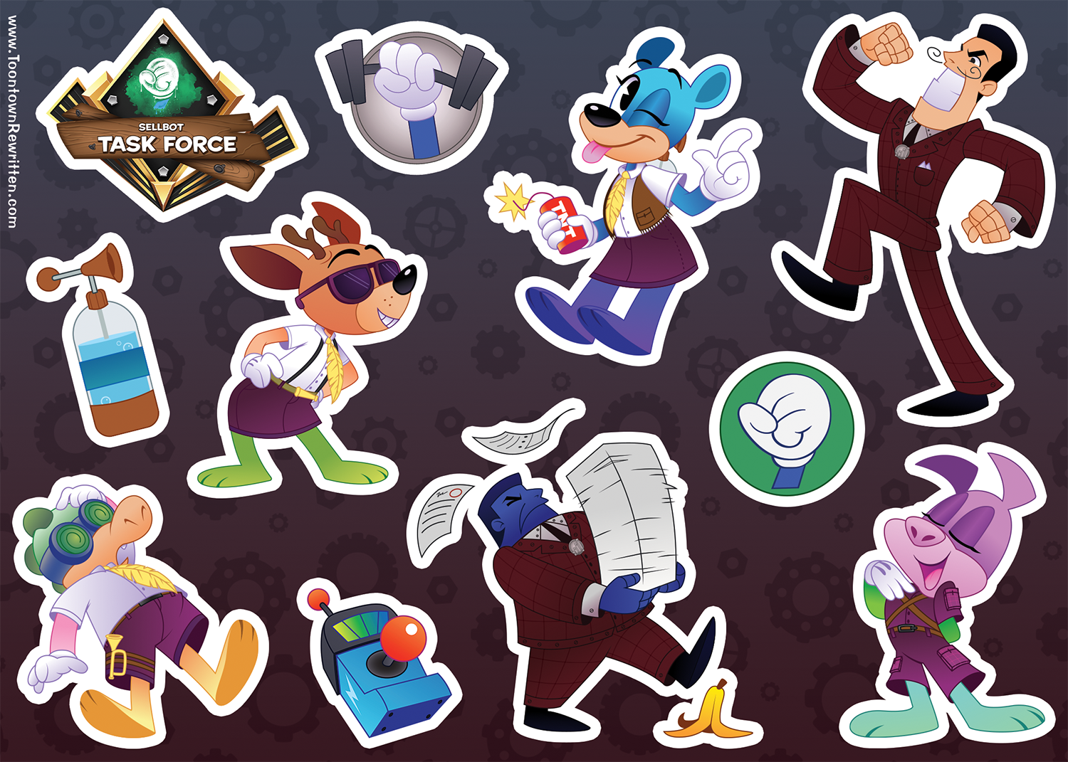 Sellbot Task Force stickers from ToonFest: Birthday Bash.