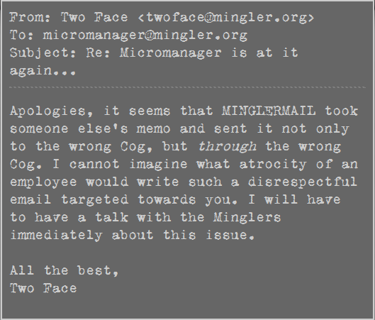 Micromanager's Minglermail memo #3