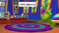 Fluffy saying "I LOVE jellybeans!" during April Toons Week.