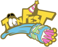 Event logo enamel pin from ToonFest: Birthday Bash.