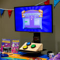 Merchandise and a jukebox at the Toontown booth's prizes section during ToonFest: The Great Fanfair.