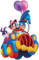 Nebula and Katie with Riggy Marole on his kart