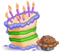 A cake and fruit pie.