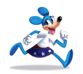 A mouse running.