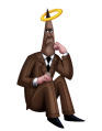 A Pencil Pusher with a yellow ring on their head.