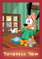 Front cover of the trading card for Tutorial Tom.