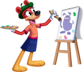 A bear creating a painting.