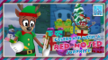 Holly Daze checking her list while a red-nosed deer jumps out of presents.