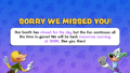 TV graphic regarding booth closure during ToonFest Columbus.