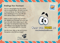 Back cover of the "Greetings from Screwball Stadium!" postcard from ToonFest at Home.