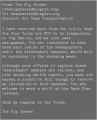 Head Hunter's Minglermail memo #1.