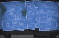 Doctor Surlee's blueprints scattered on Samantha Spade's desk, with the Silly Meter and the Rewritten Device visible.[11]