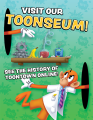 Table sign regarding the Toontown Preservation Project.