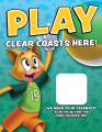 Table sign regarding playtesting Clear Coasts during ToonFest Orlando.