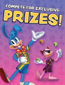 Table sign regarding prizes.