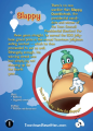 Back cover of the trading card for Slappy.