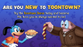 TV graphic regarding the Toontown demo during ToonFest Orlando.