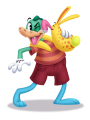A crocodile with their yellow doodle.