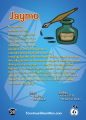 Back cover of the trading card for Jaymo.