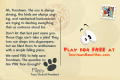 Back cover of the "Greetings from Toontown!" postcard from ToonFest at OMG!Con 2016.