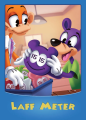 Front cover of the trading card for the Laff Meter.