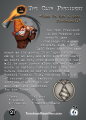 Back cover of the trading card for The Club President.