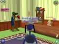 A Toon teleport landing at Precipitation Foundation in The Brrrgh on Polar Place.