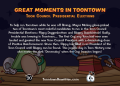 Back cover of the trading card for the Toon Council Presidential Elections.