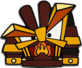 The Boiler enamel pin from the third Makeship campaign.