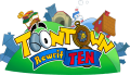 The 10th-anniversary logo of Toontown Rewritten with additional artwork (2023-2024).