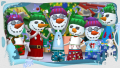 Snowman and the Snowtoons going on a frosty caroling spree.