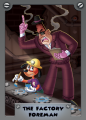 Front cover of the trading card for The Factory Foreman.