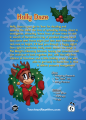 Back cover of the trading card for Holly Daze.