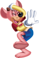 A deer preparing to get splatted by pie.