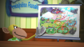 Professor Flake presenting a forecast for snowball fights during ToonFest Columbus.