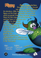 Back cover of the trading card for Flippy.